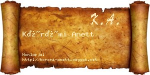 Körömi Anett névjegykártya